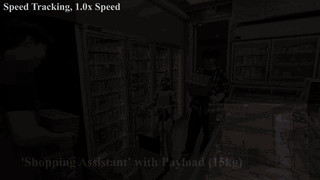 A humanoid following human pushing and pulling commands while carrying a heavy payload.